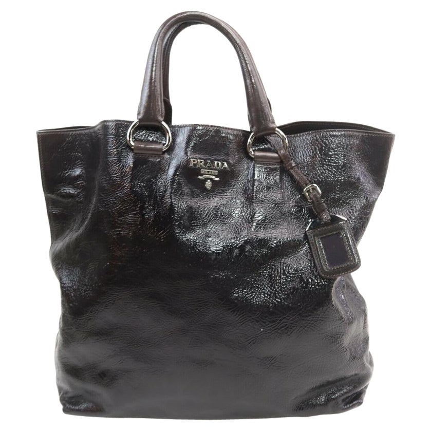 Prada Large Purple Glazed Vitello Daino Tote Bag 863423