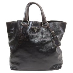 Prada Large Purple Glazed Vitello Daino Tote Bag 863423