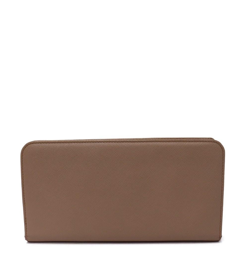 Women's Prada Large Saffiano Leather Wallet/Clutch For Sale