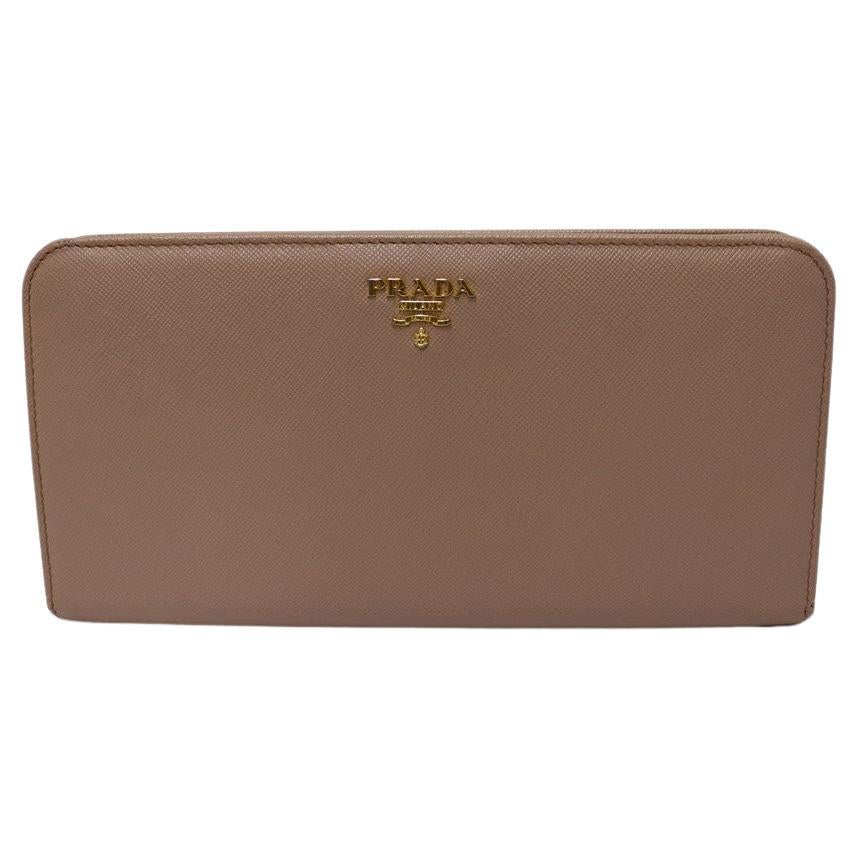 Prada Large Saffiano Leather Wallet/Clutch For Sale