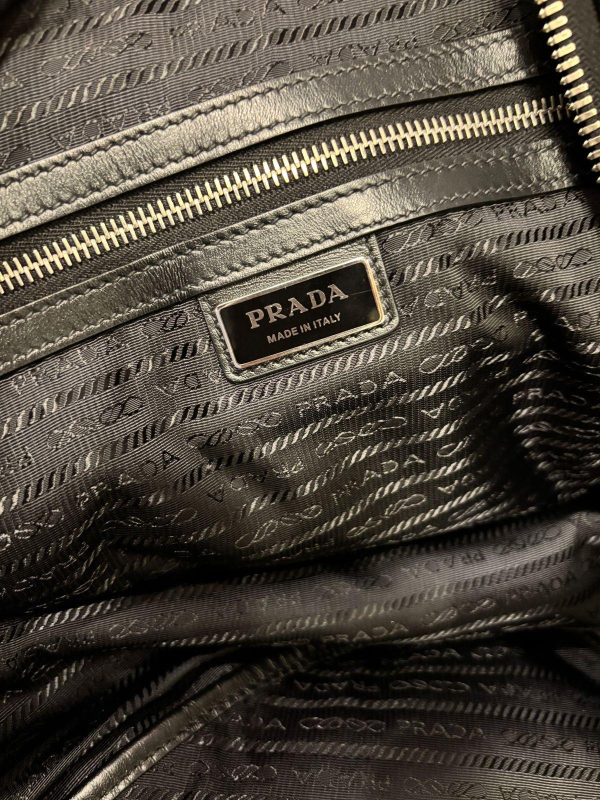 Prada Large Vitello Daino Black Leather Triangle Bag For Sale 6