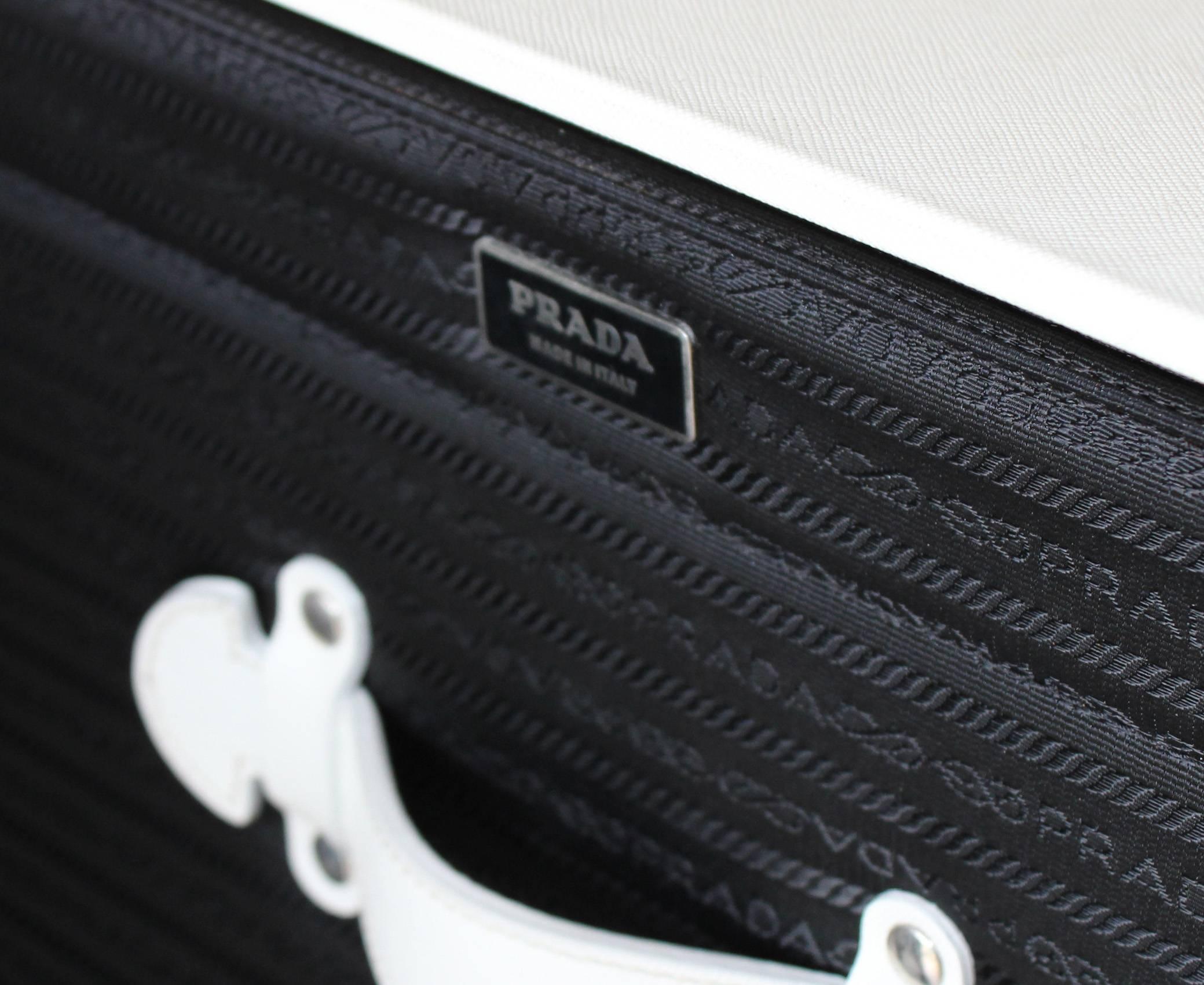 Italian Prada Large White Suitcase, 2012 For Sale