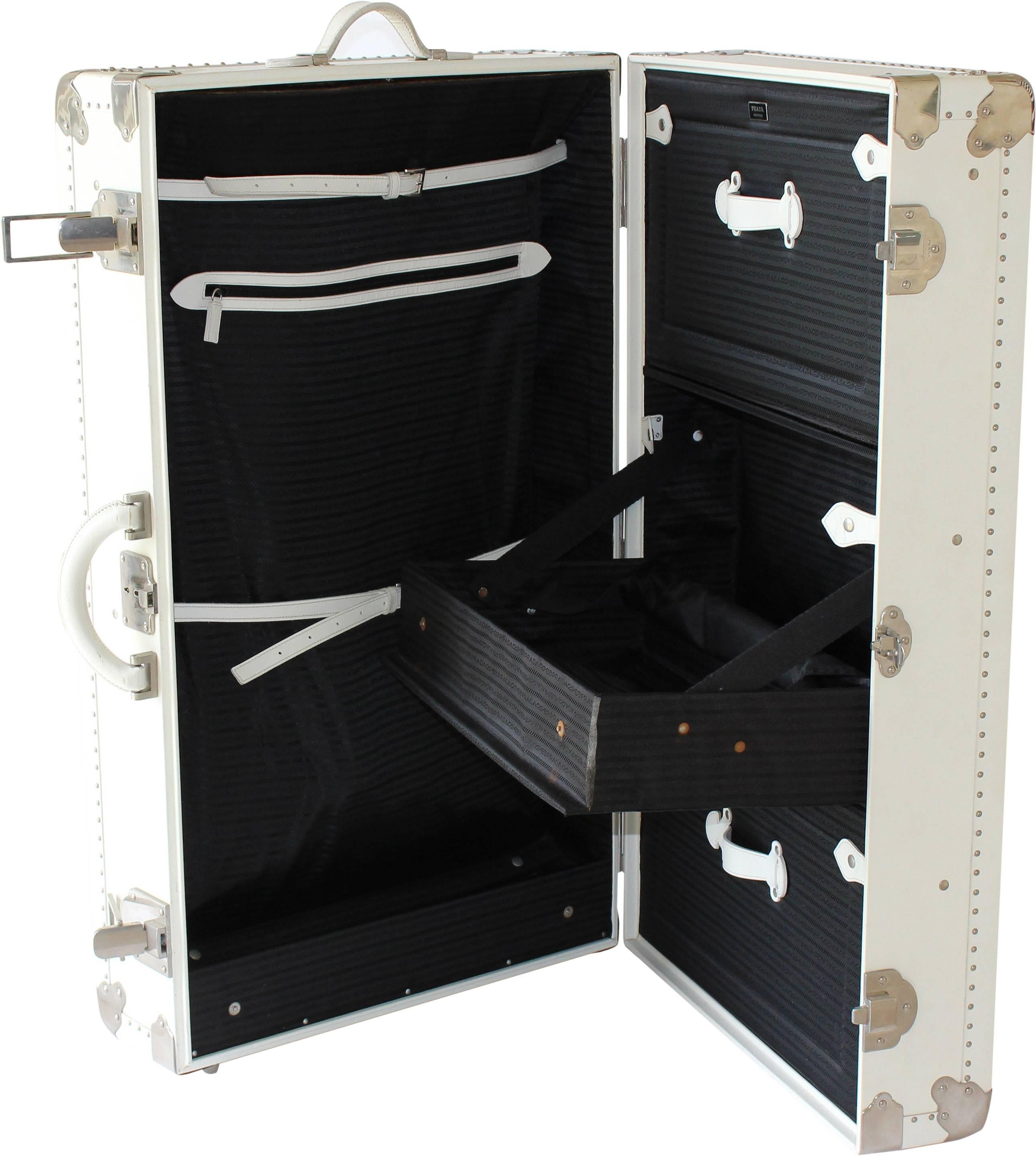 Contemporary Prada Large White Suitcase, 2012 For Sale
