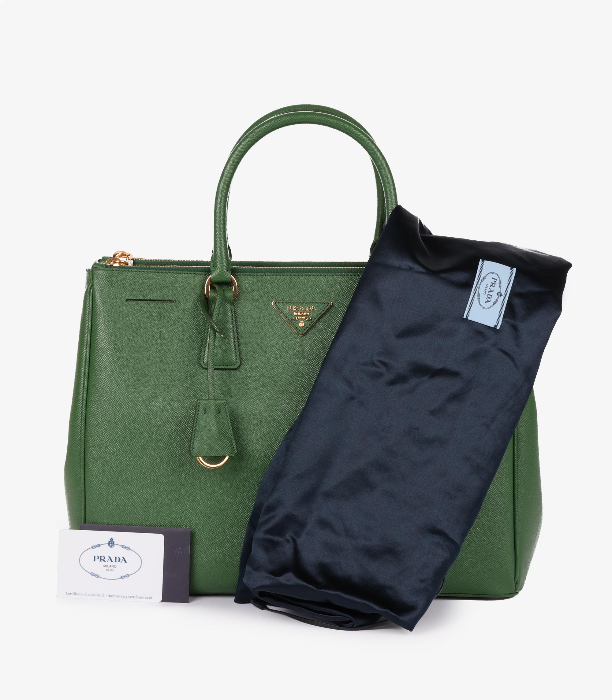 Prada Larice Saffiano Lux Leather Special Order Large Galleria Tote 5