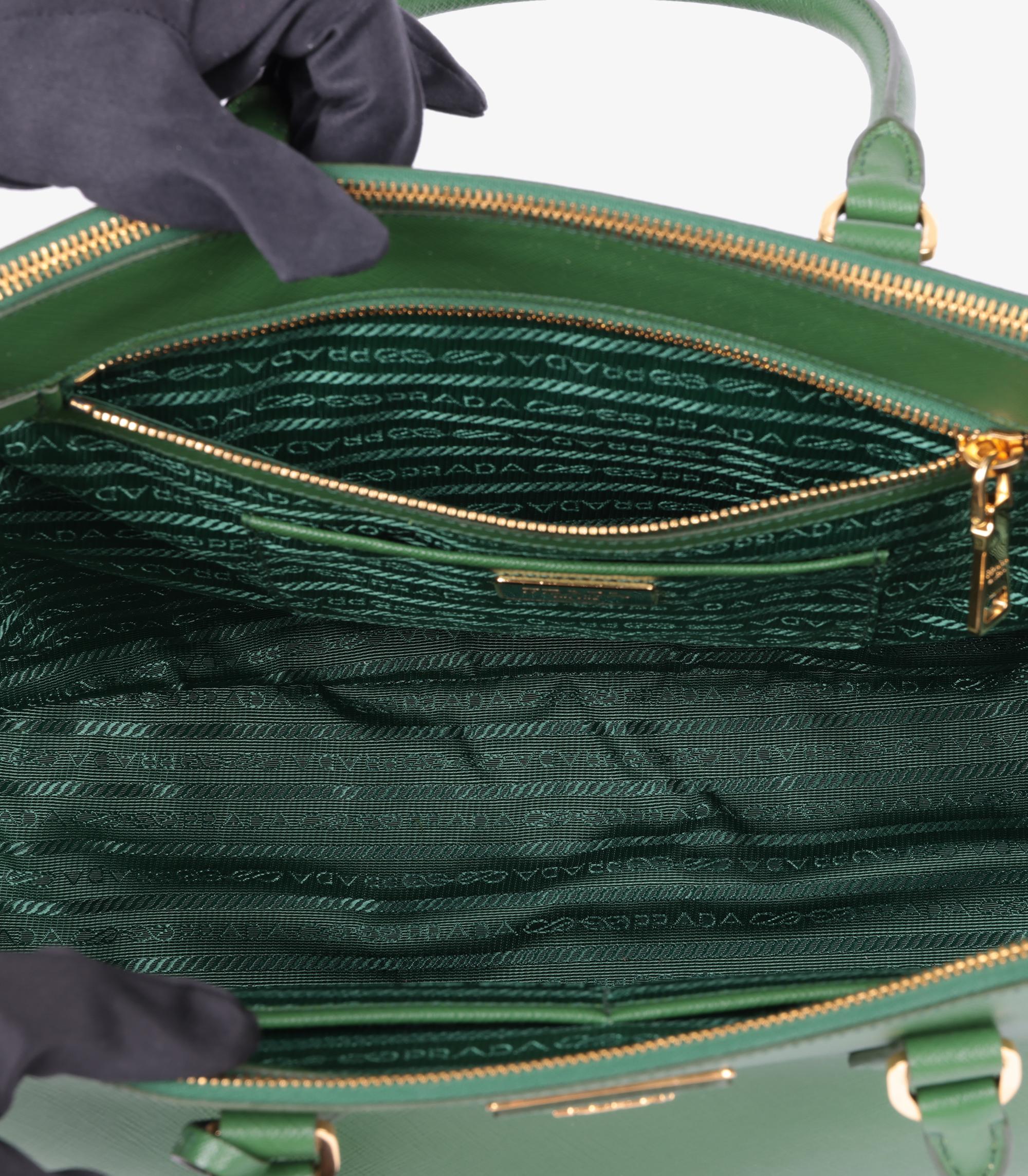 Prada Larice Saffiano Lux Leather Special Order Large Galleria Tote 2