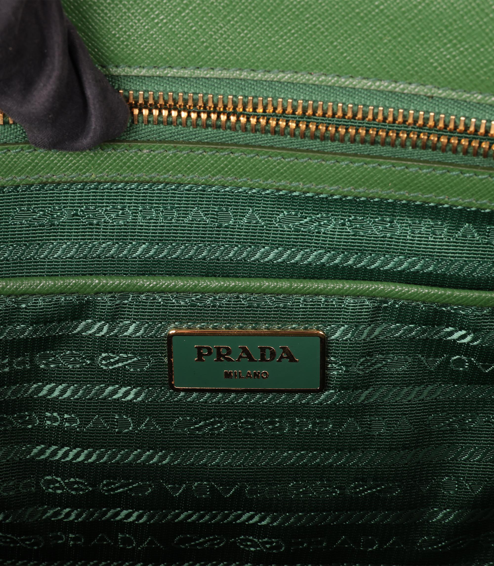 Prada Larice Saffiano Lux Leather Special Order Large Galleria Tote 3