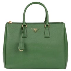 Prada Larice Saffiano Lux Leather Special Order Large Galleria Tote