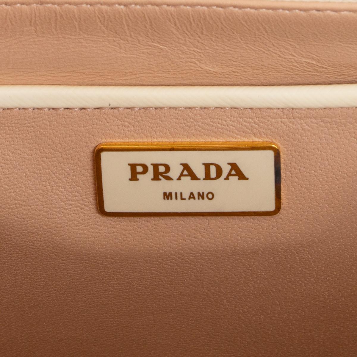 PRADA Larice white Saffiano Vernic leather BL808F Top Handle Bag 1