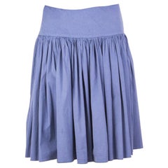 PRADA lavender purple cotton GATHERED Knee Length Skirt 40 S