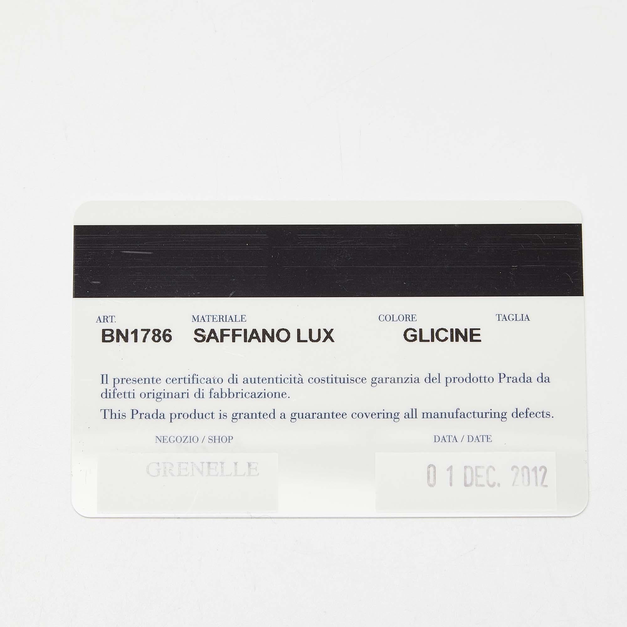Prada Fourre-tout double fermeture à glissière en cuir Saffiano Lux Lavender Large Galleria en vente 7