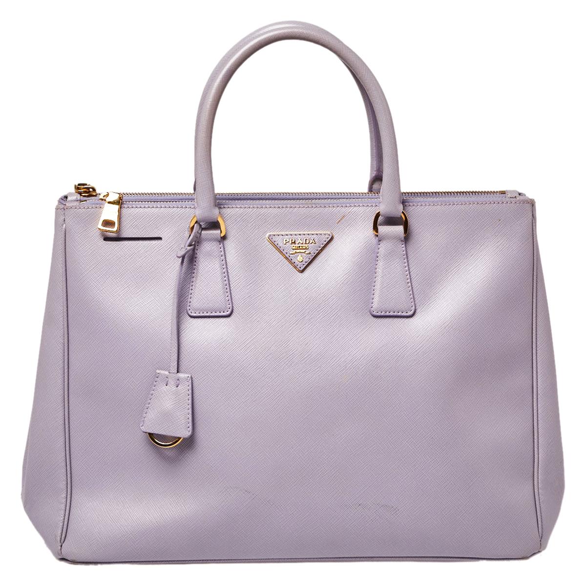 Prada Lavender Saffiano Lux Leather Large Galleria Tote at 1stDibs