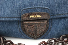 Prada Leather and Denil bag with Bakelite Hardware