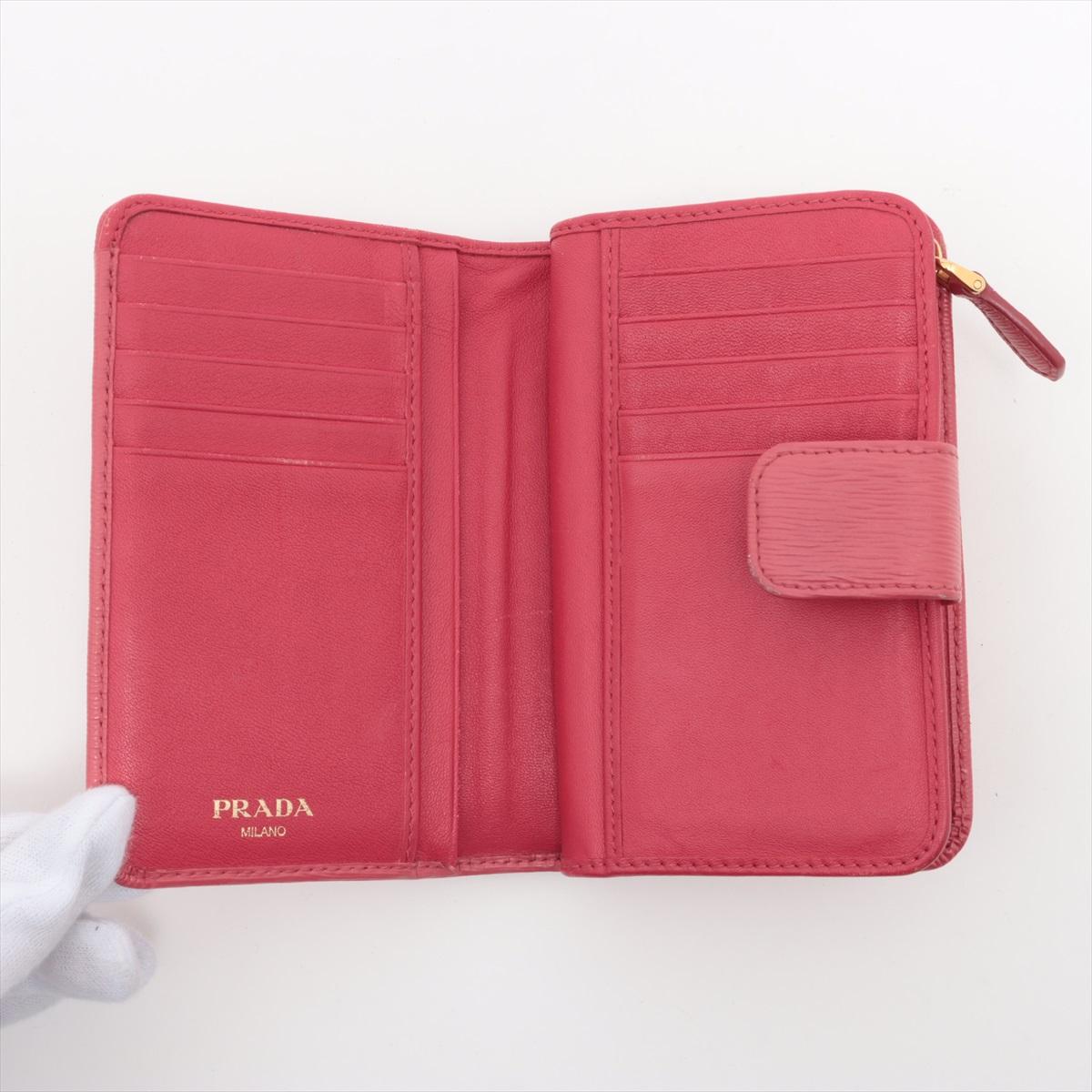 Women's Prada Leather Bi-fold Wallet Pink