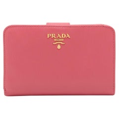 Prada Leather Bi-fold Wallet Pink