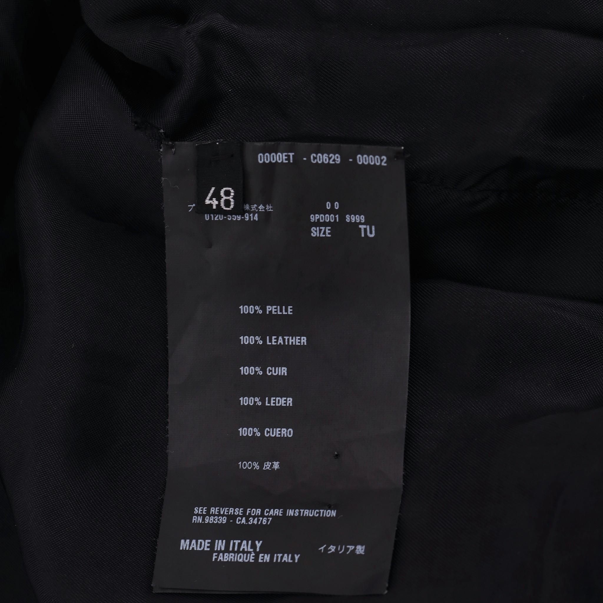 Prada Leather Bomber Jacket For Sale 5