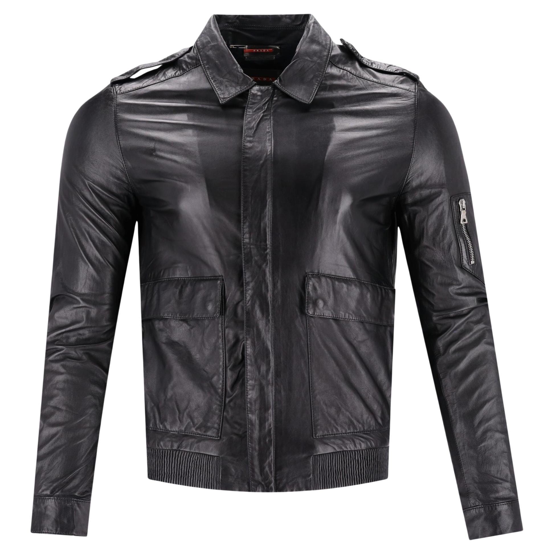 Prada Leather Jacket - 42 For Sale on 1stDibs | vintage Prada Leather Jacket - 42 For Sale on 1stDibs | vintage
