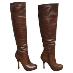 Prada Leather Boots in Brown