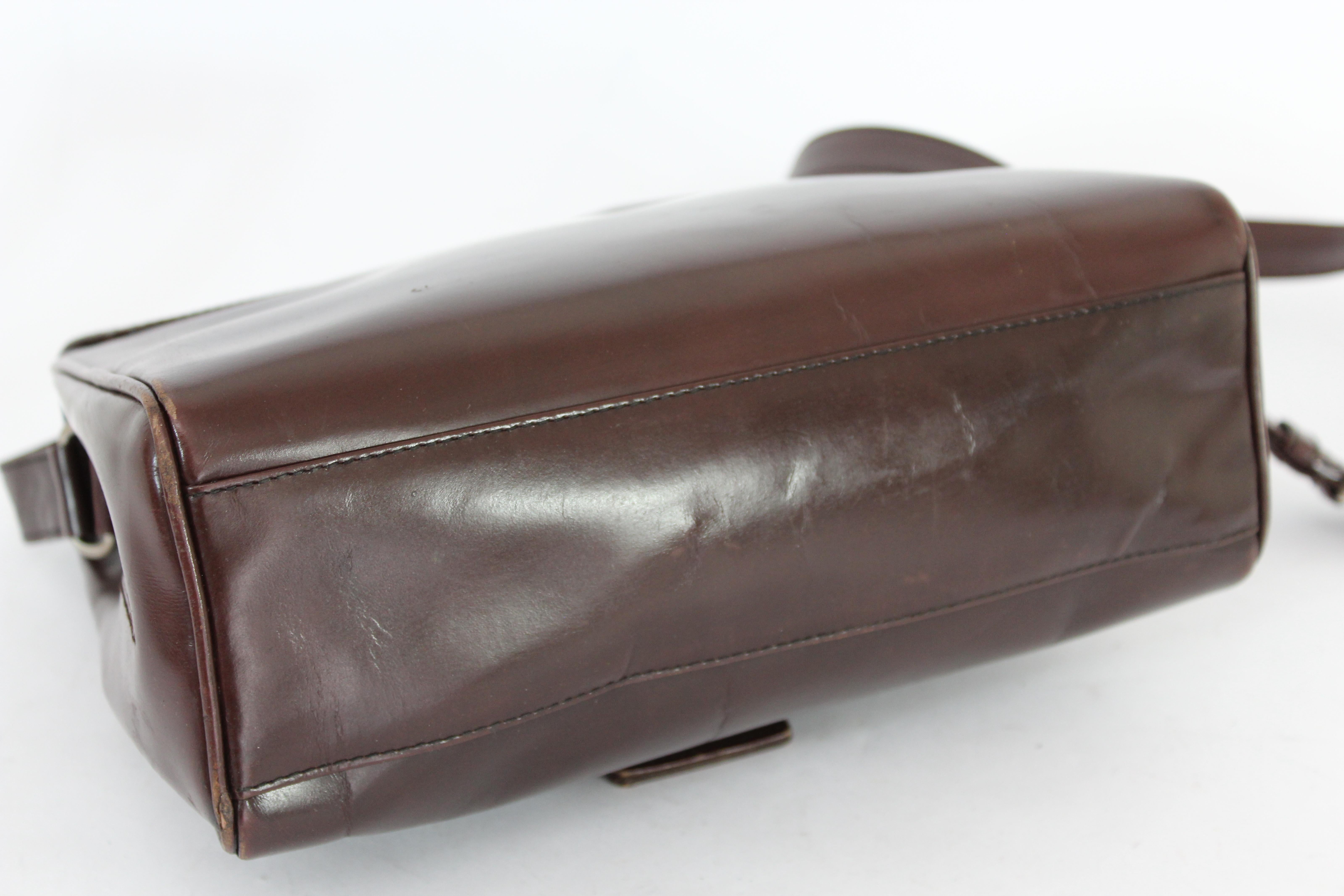 Prada Leather Brown Shoulder Bag 1990s 2