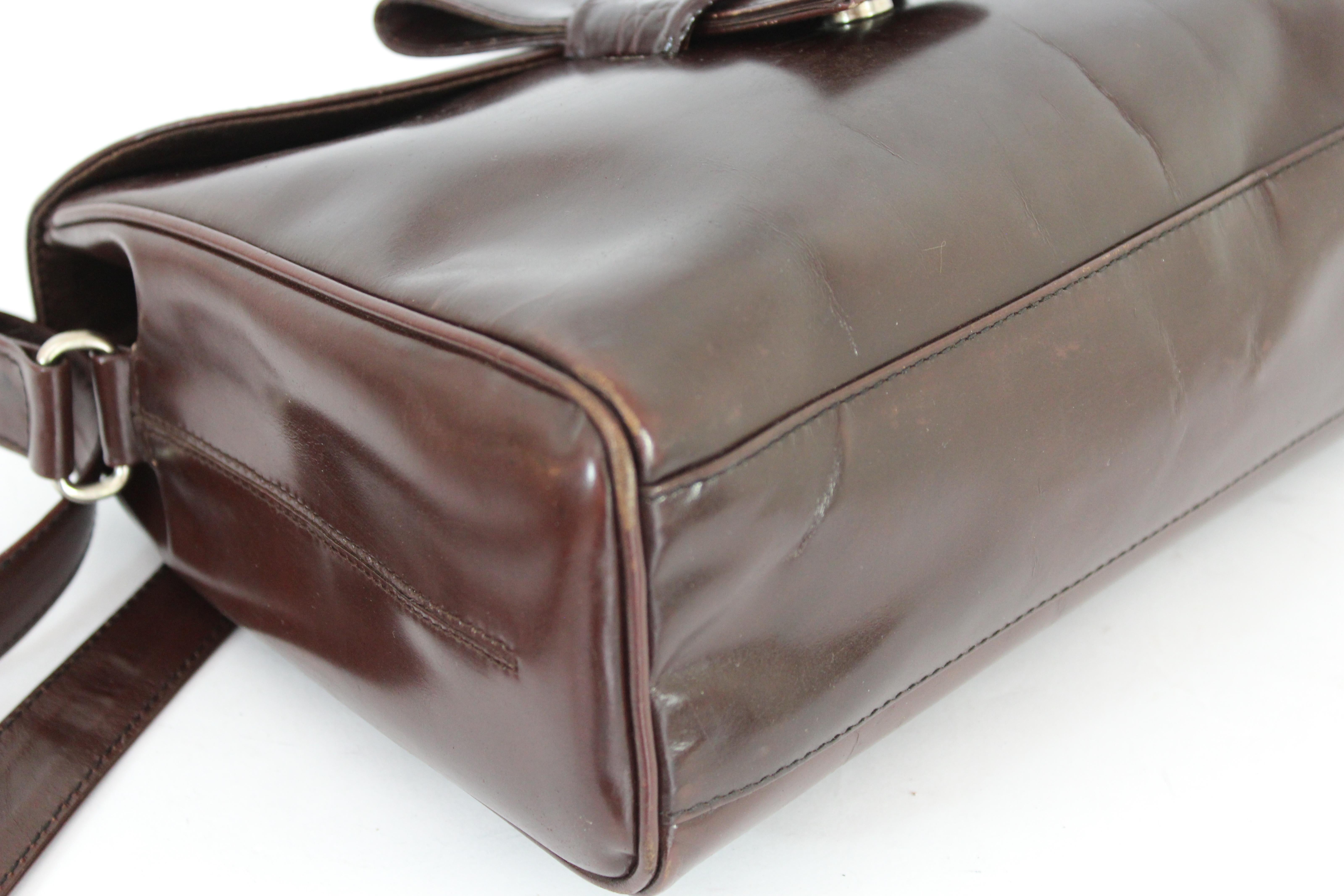 Prada Leather Brown Shoulder Bag 1990s 3