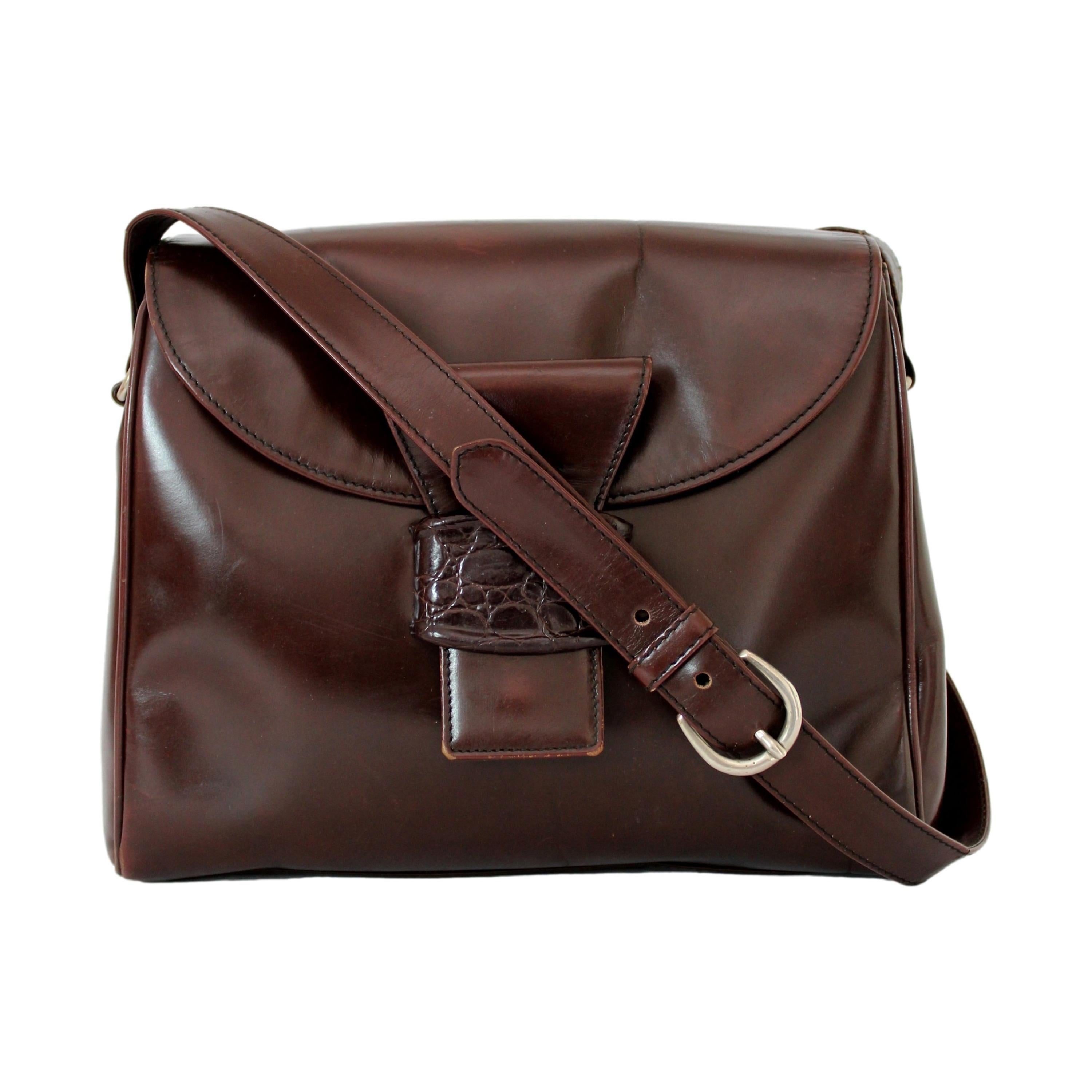 Prada Leather Brown Shoulder Bag 1990s
