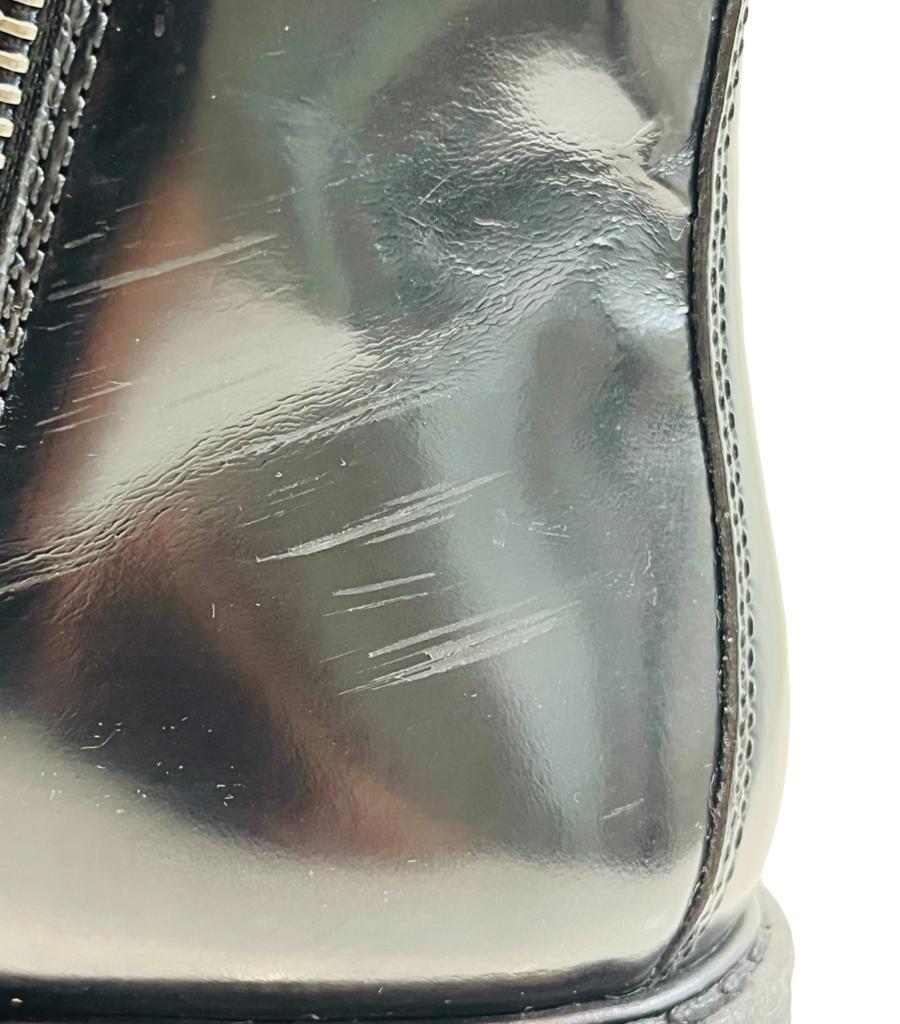 Prada Leather Buckle Detailed Combat Boots For Sale 2