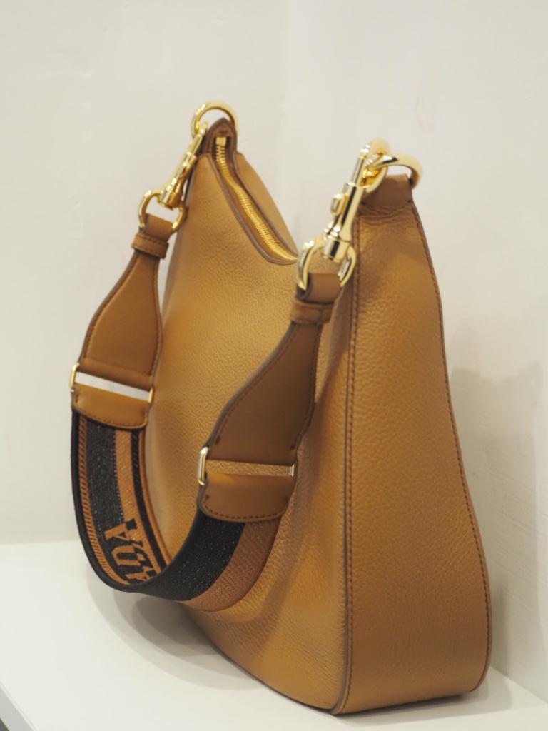 Prada leather camel shoulder bag 1