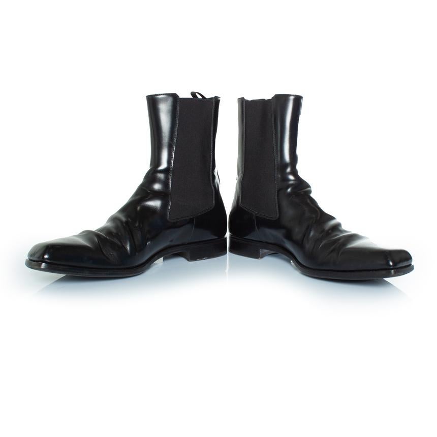 Prada, Botas Chelsea de piel Negro en venta