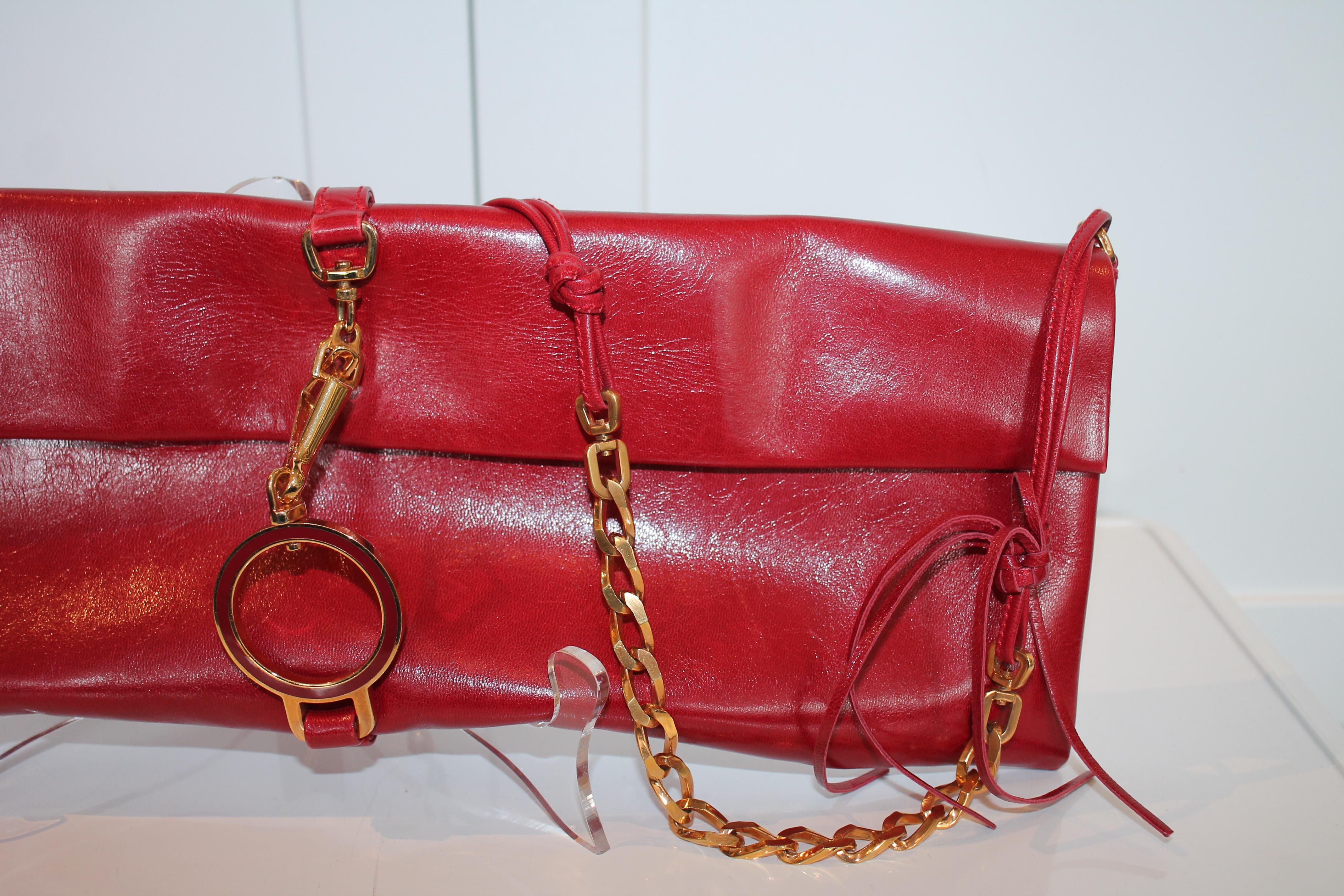 Prada Leather Clutch In Excellent Condition For Sale In Roslyn, NY