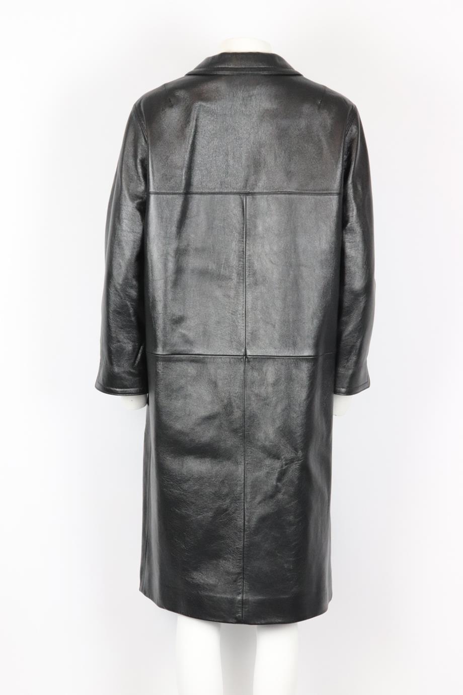 Prada Leather Coat It 44 Uk 12 In Excellent Condition In London, GB