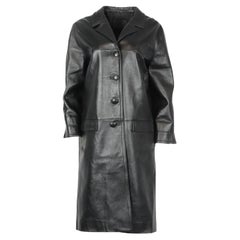 Prada Leather Coat It 44 Uk 12