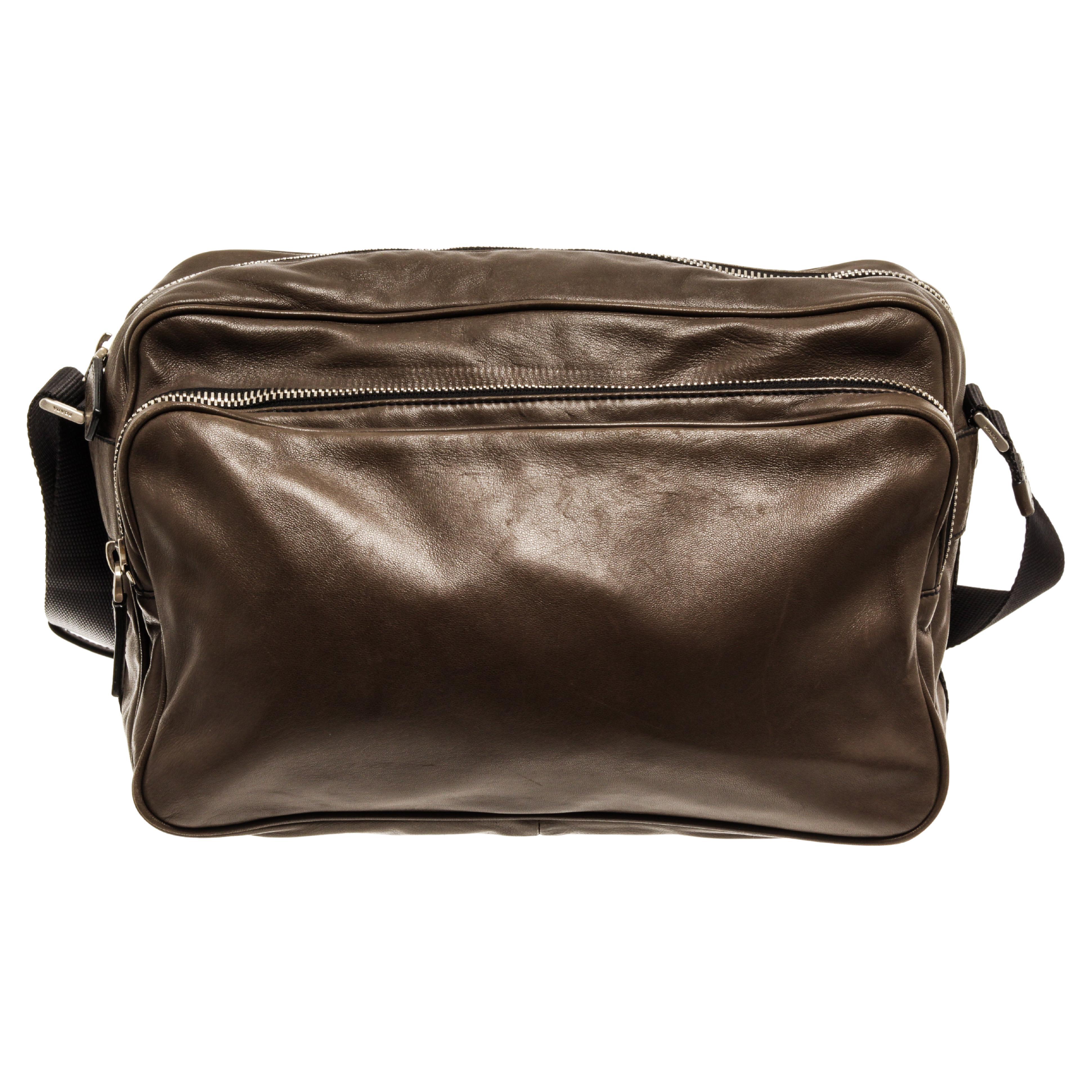 Prada Leather Crossbody Bag For Sale at 1stDibs