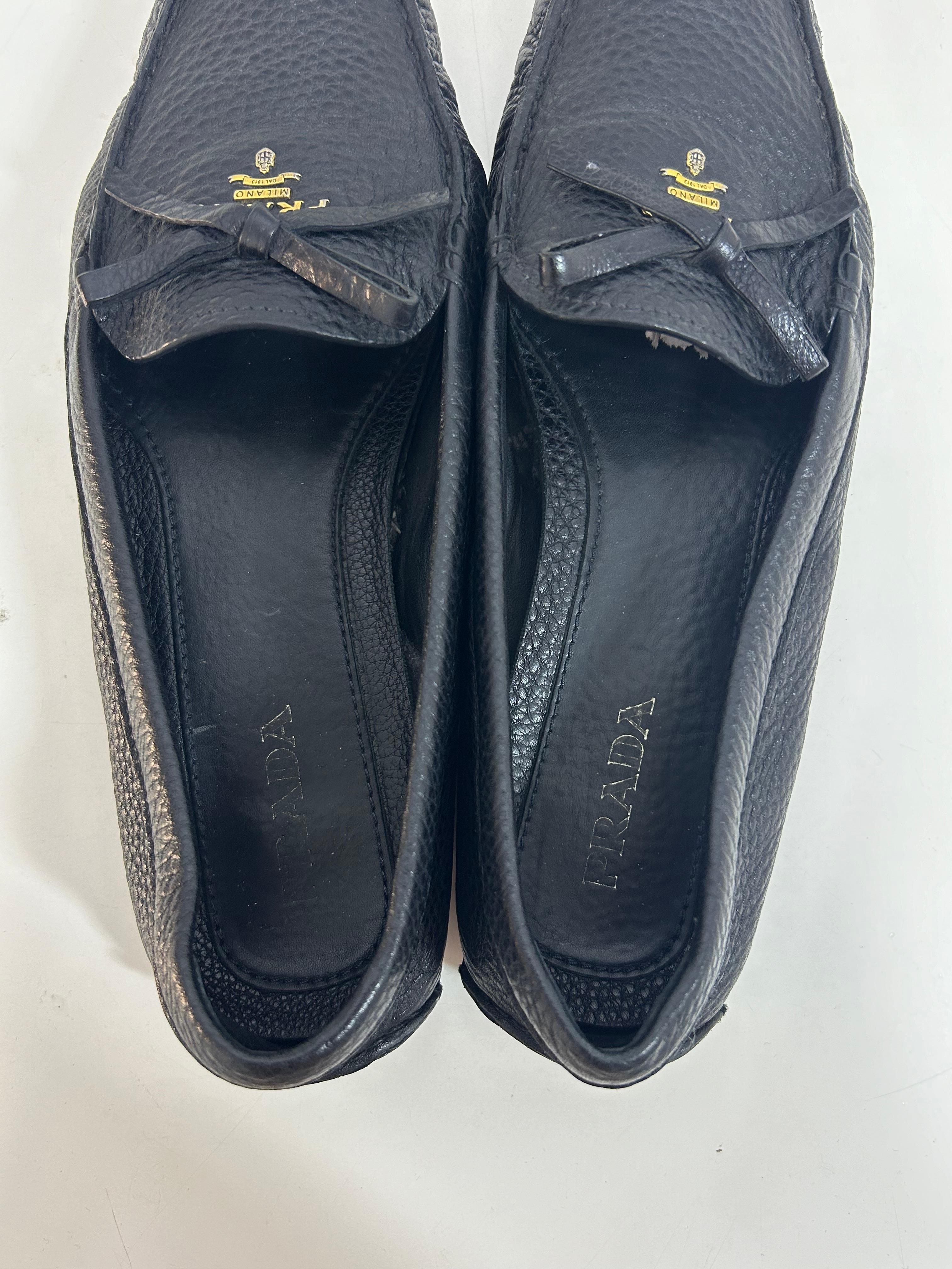 Prada Leather Driving Loafers Size EU 40.5 5