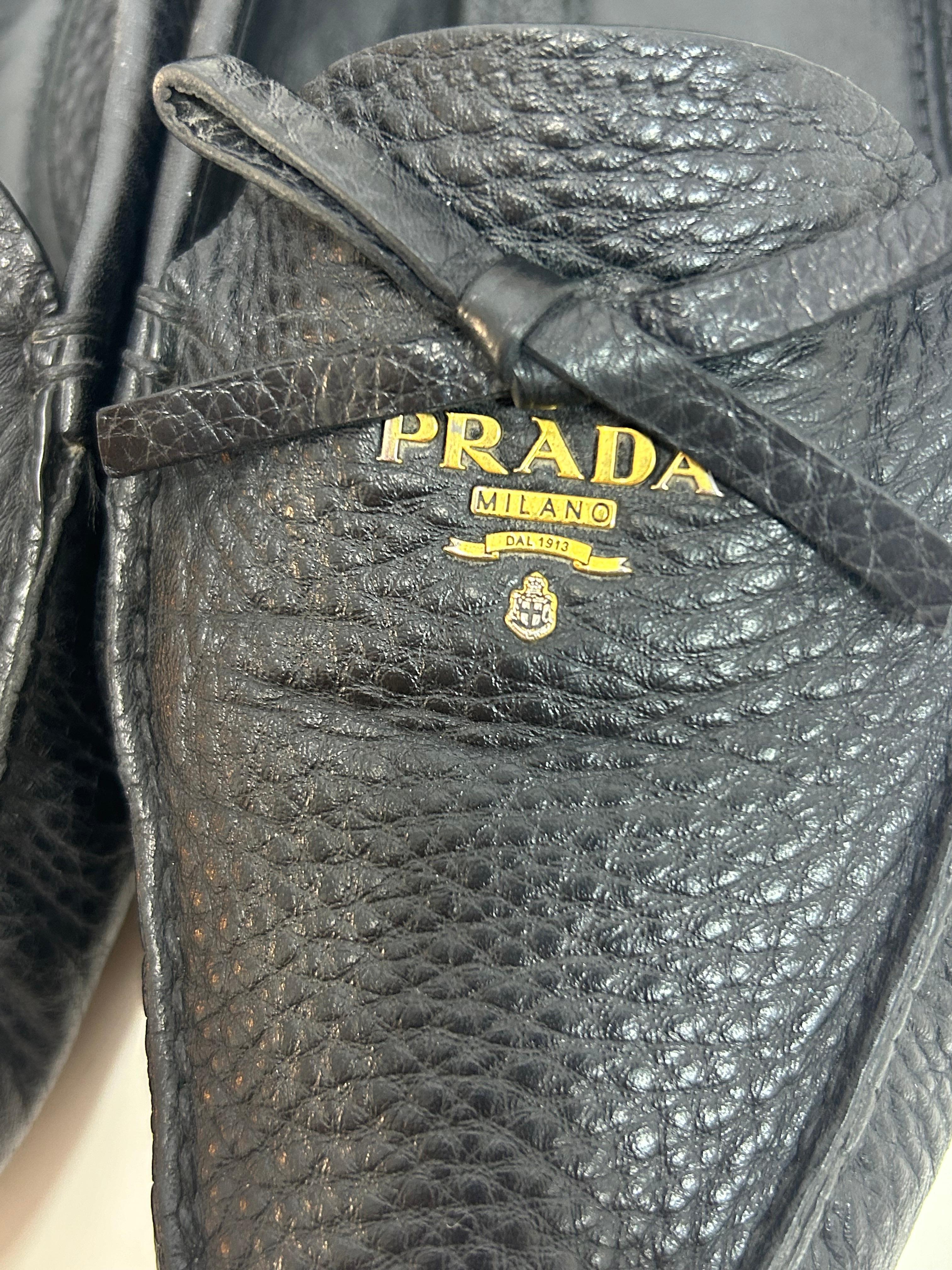 Prada Leather Driving Loafers Size EU 40.5 7
