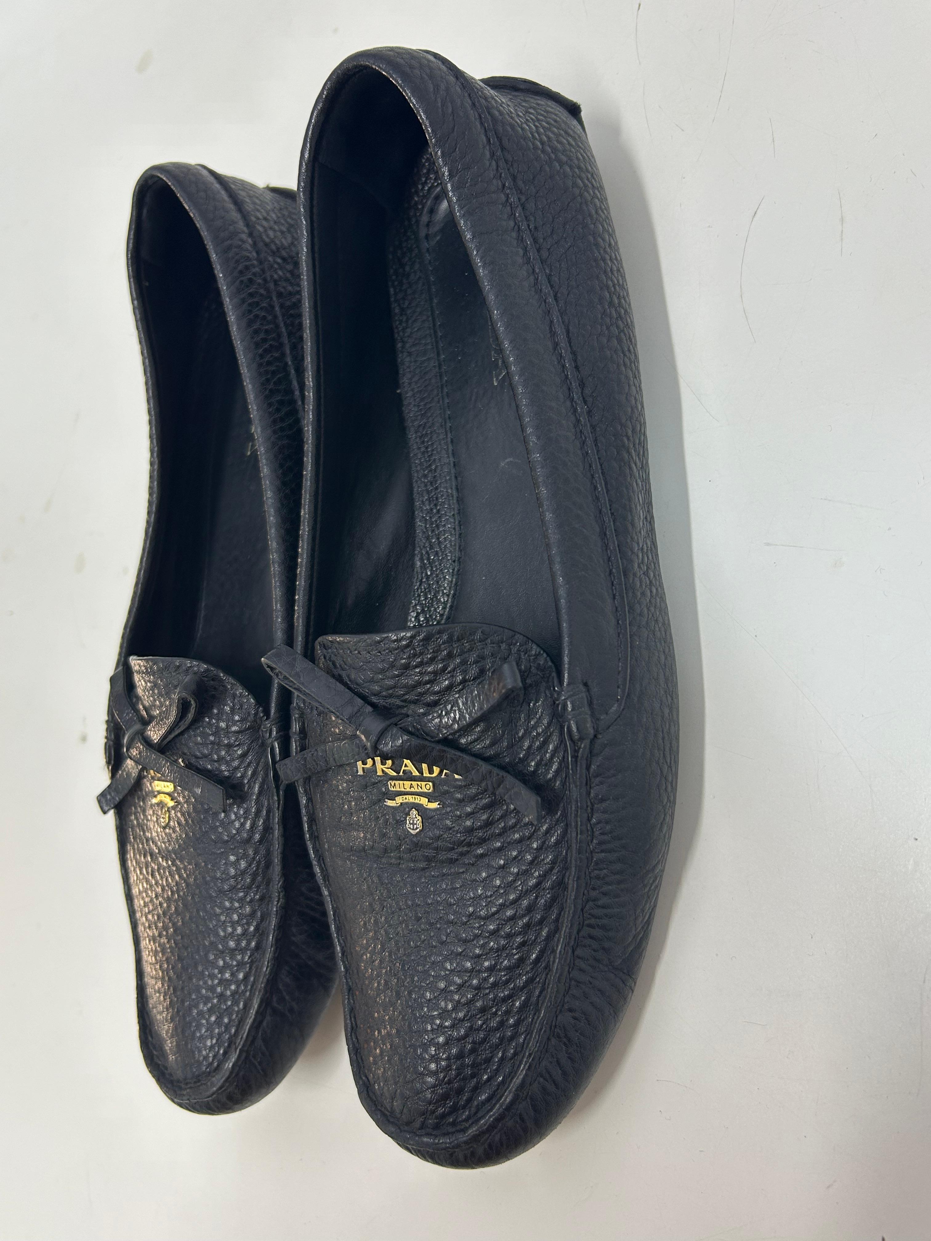 Prada Leather Driving Loafers Size EU 40.5 1