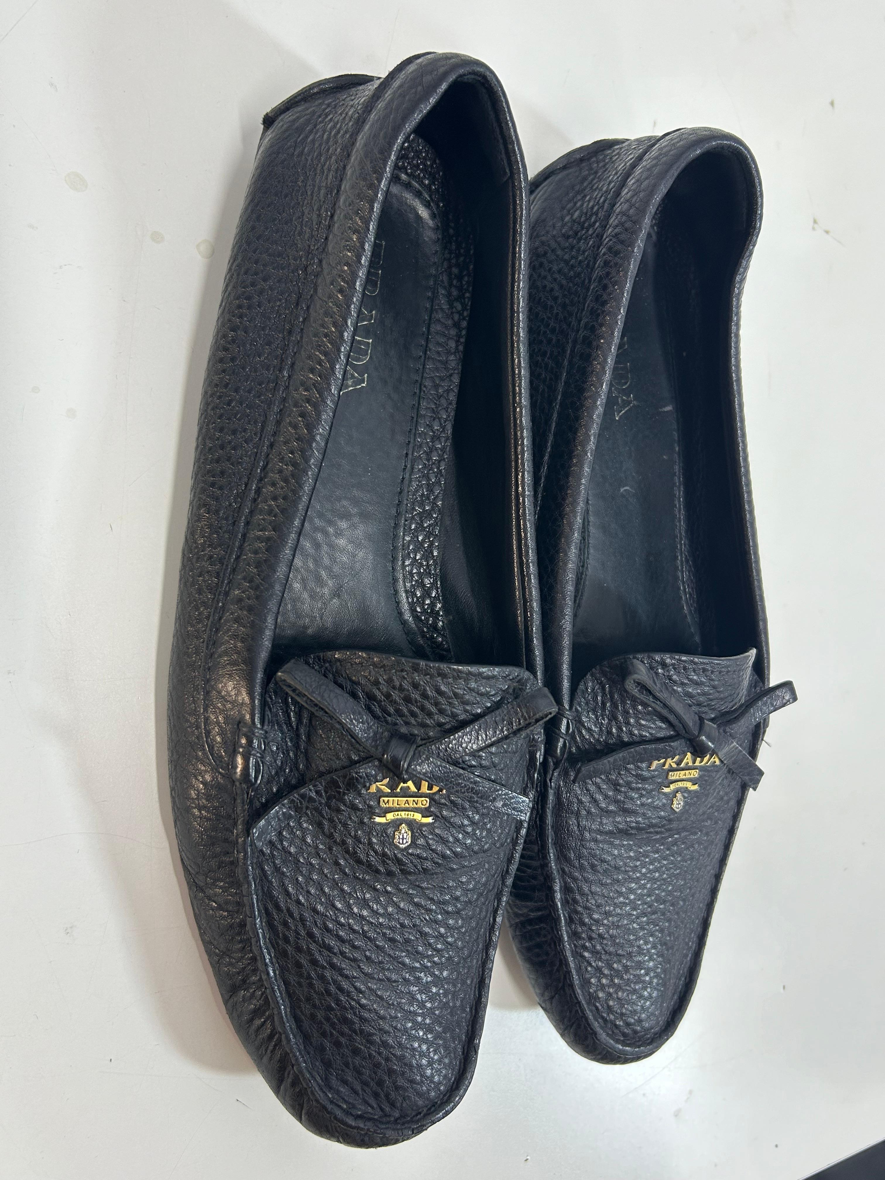 Prada Leather Driving Loafers Size EU 40.5 3