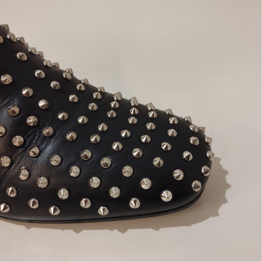 Black Prada Leather half boots size 39 For Sale