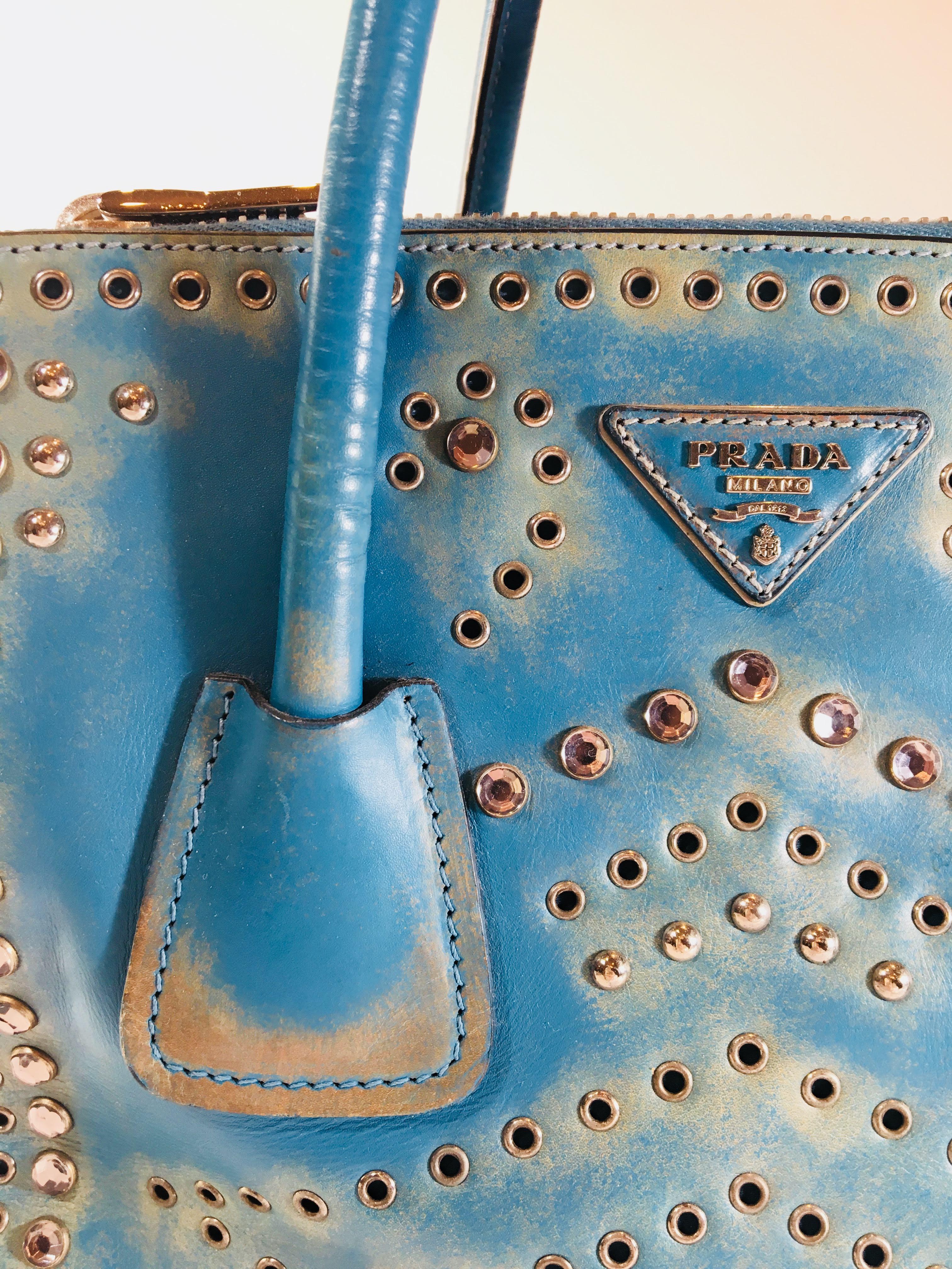 Prada Leather Handle Bag  In Good Condition In Bridgehampton, NY