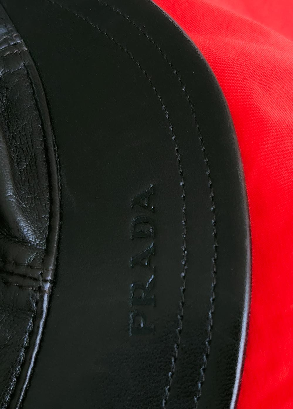 Women's or Men's PRADA Leather Hat Rare Cap Visor Equestrian Aviator For Sale