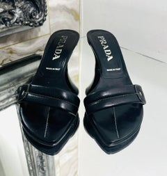 Prada Leather Heeled Mules
