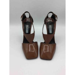 Prada Leather Heels in Brown