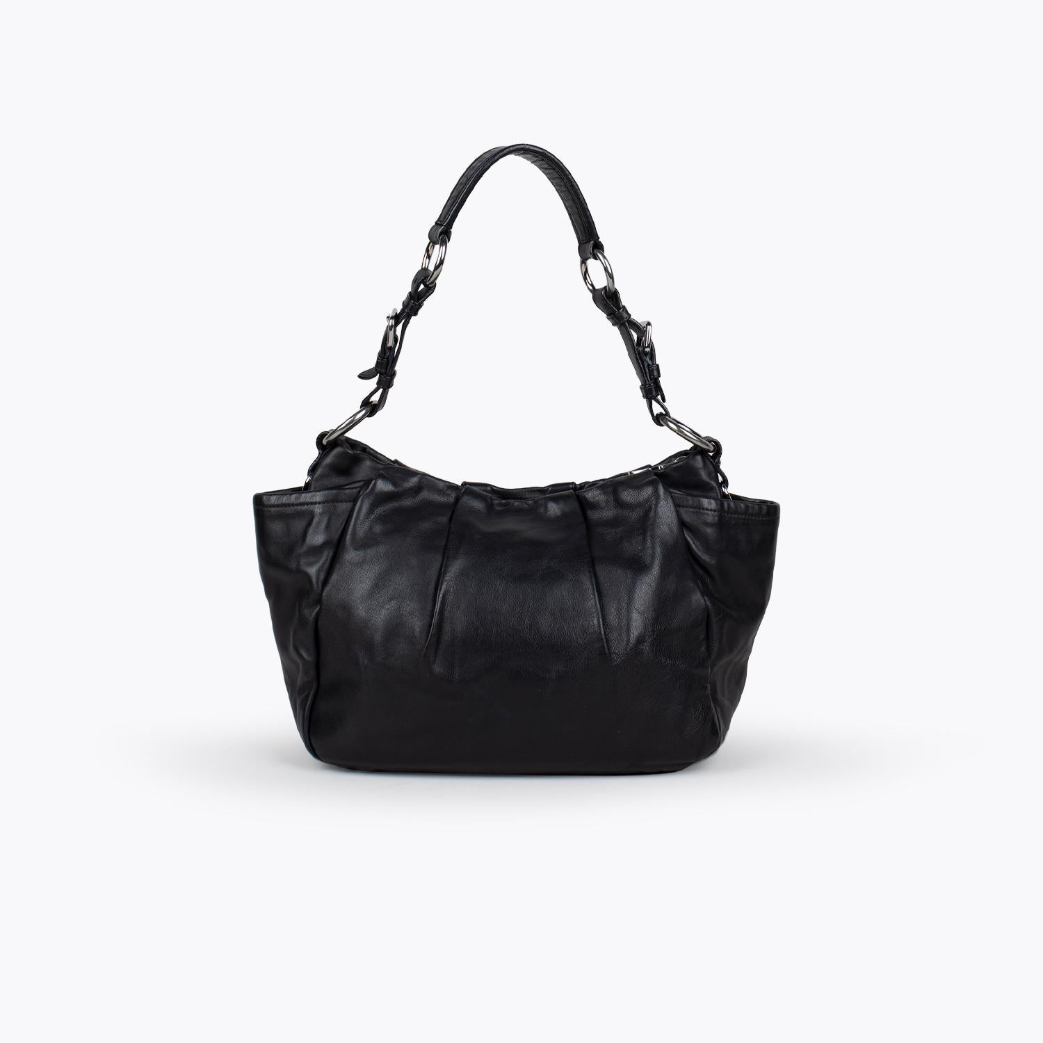 Black Prada Leather Hobo Bag