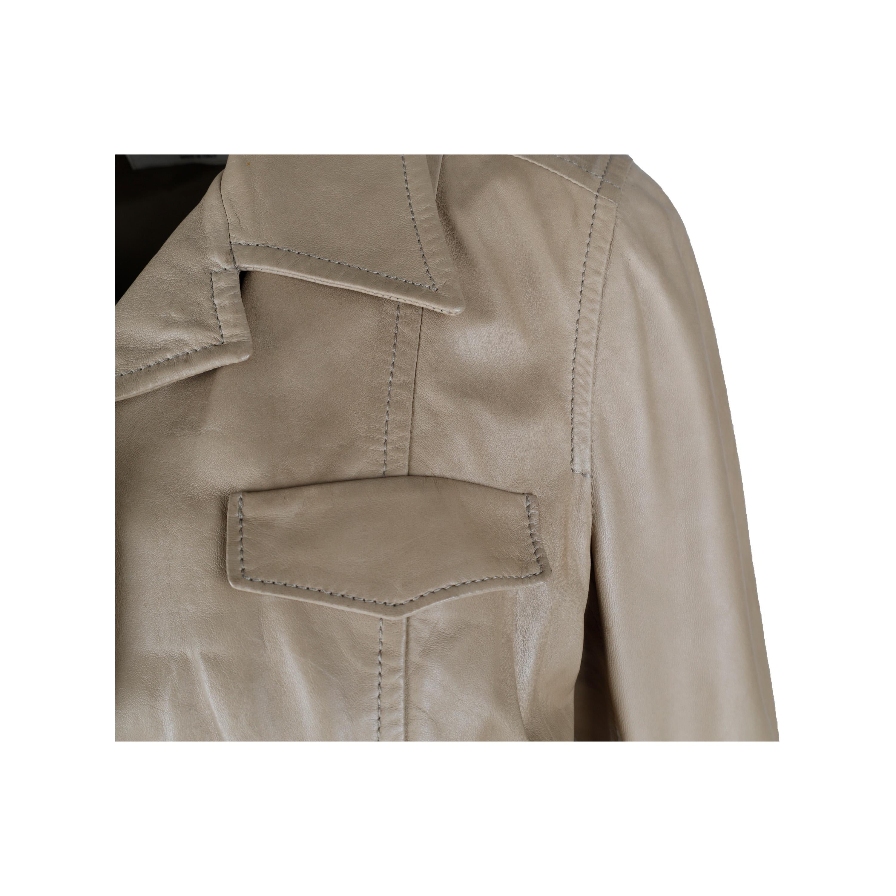 Prada Leather Jacket with Belt  3