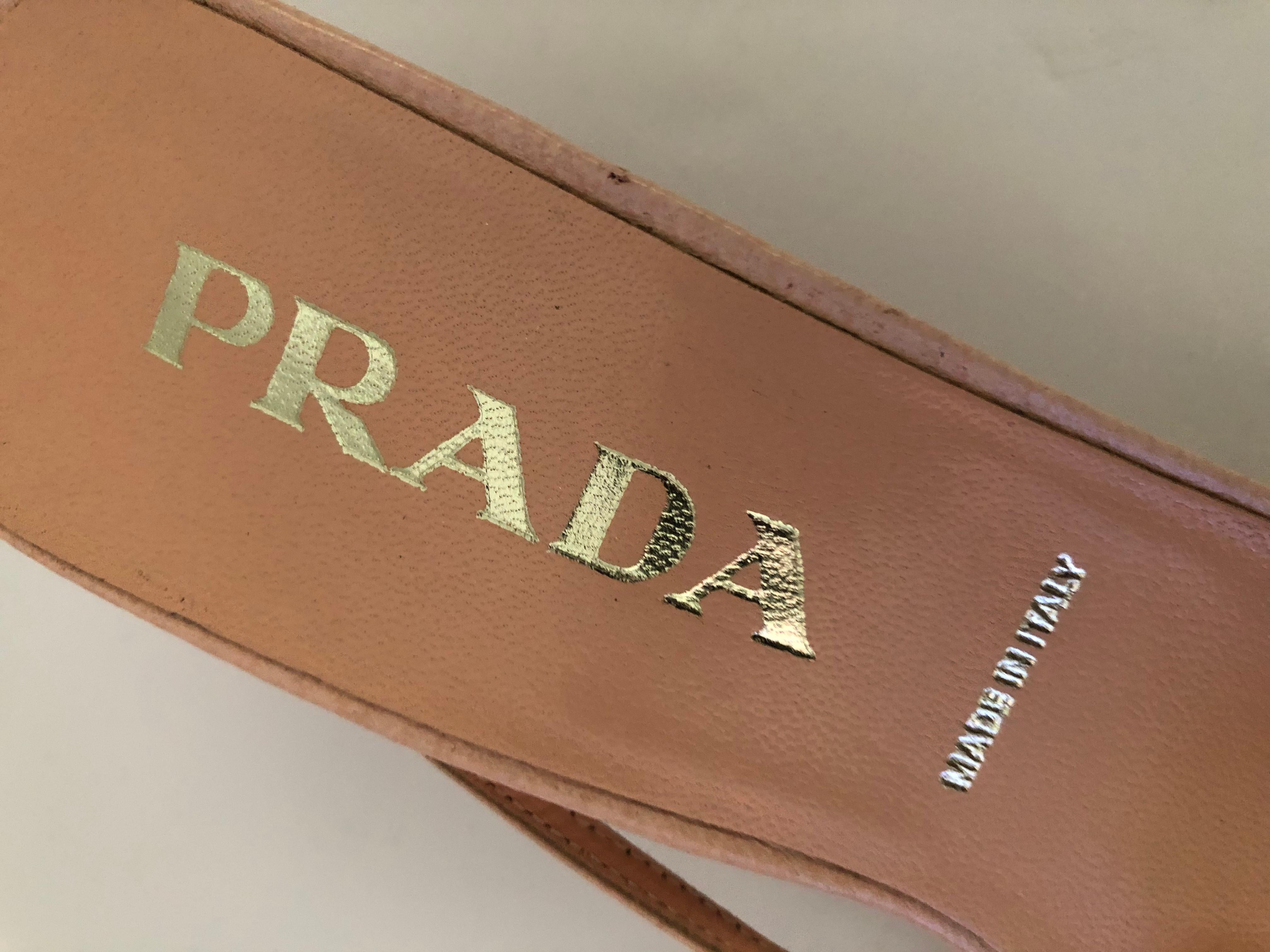 Prada Leather Pink and Red Berry Vintage Sandals 4