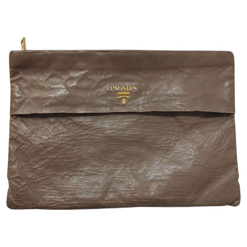 Prada Leather pochette size Unica For Sale