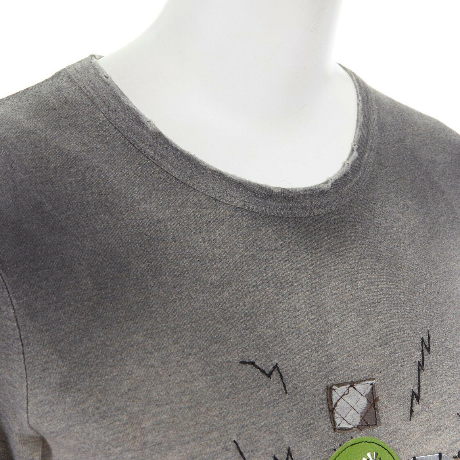 PRADA top a maniche lunghe grigio sfumato impreziosito da hardware robotico XS 2