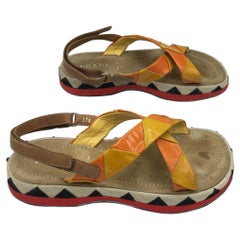 Prada Leather Sandals in Multicolor