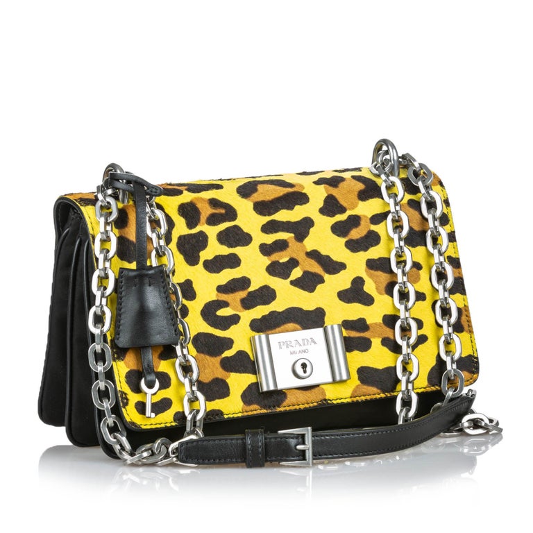 Prada Leopard Cavallino Flap Bag For Sale at 1stDibs | prada cavallino leopard  bag, prada leopard bag