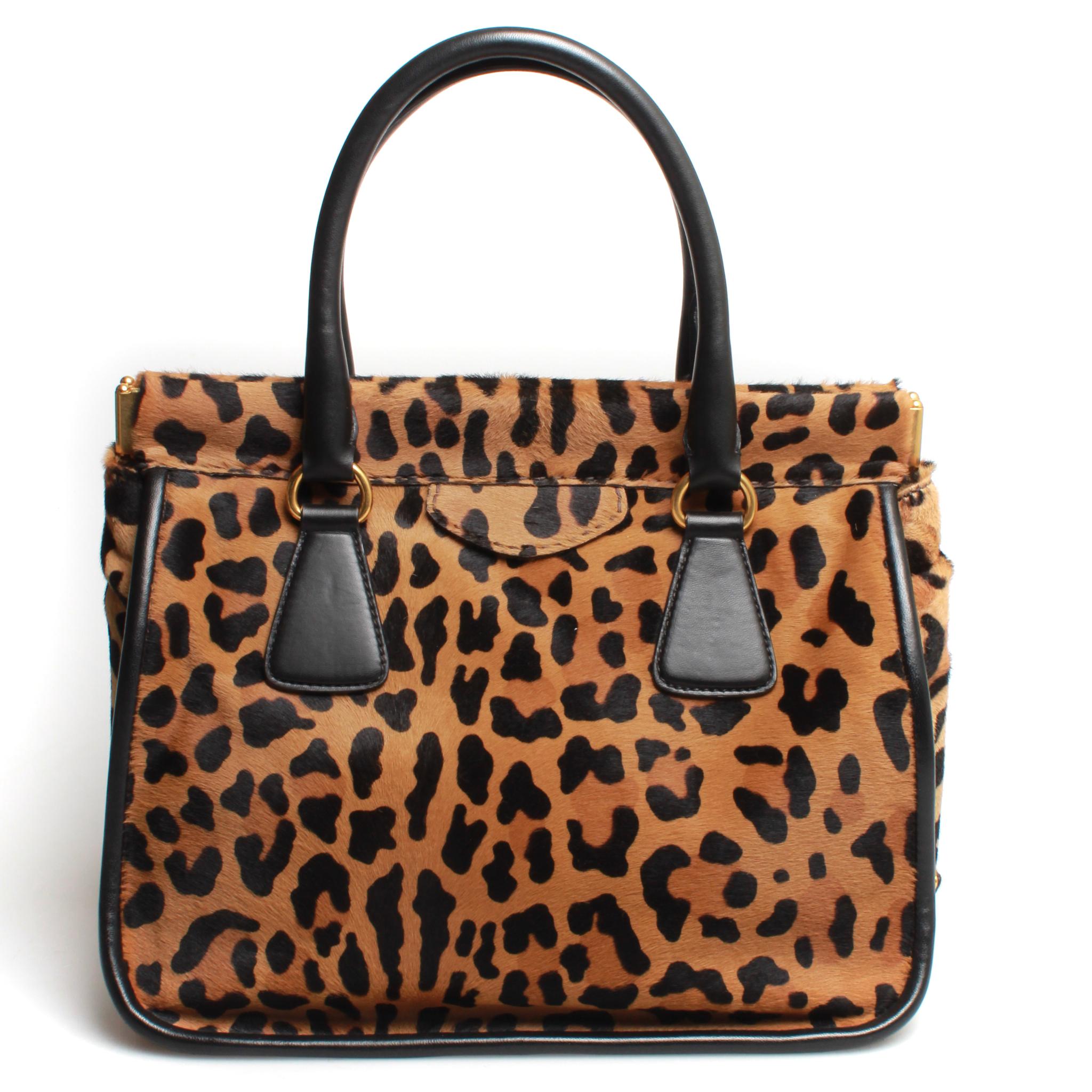 PRADA Leopard Print Handbag For Sale at 1stDibs | prada nylon mini, prada  handbags, animal print purses