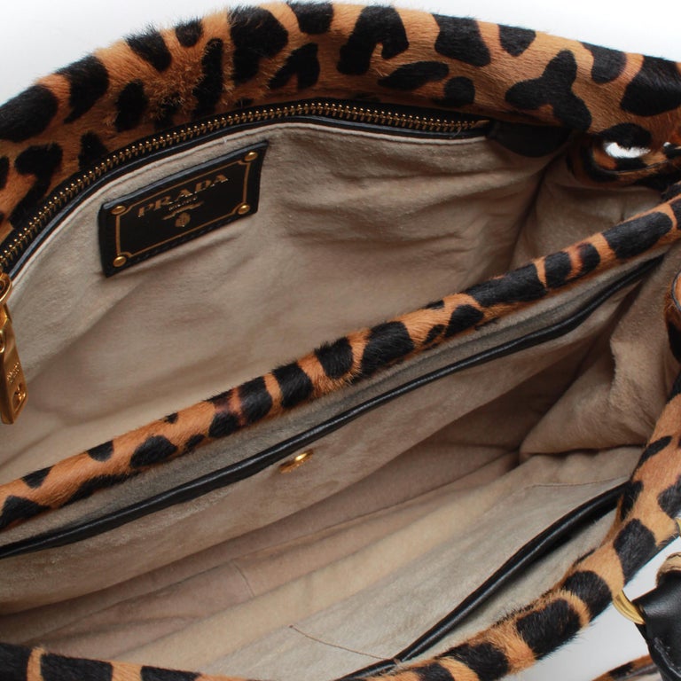 PRADA Leopard Print Handbag For Sale at 1stDibs prada leopard bag