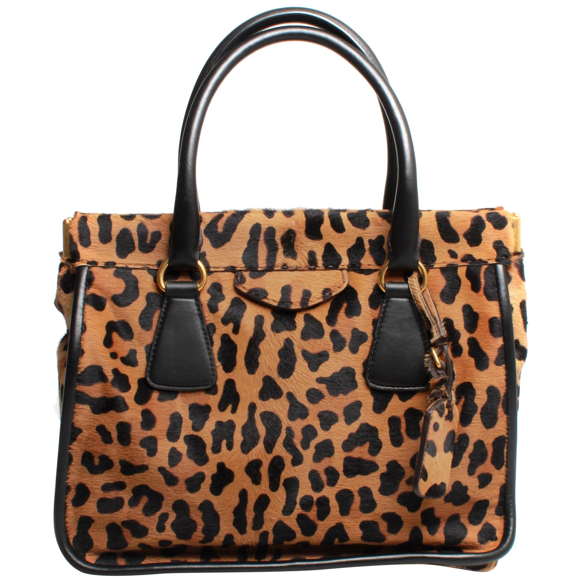 PRADA Leopard Print Handbag For Sale